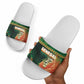 Senegal Football Slide Sandals Fiery Lion Halftone Mix Gradient Map Style