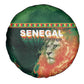 Senegal Football Spare Tire Cover Fiery Lion Halftone Mix Gradient Map Style
