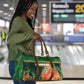Senegal Football Travel Bag Fiery Lion Halftone Mix Gradient Map Style