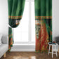 Senegal Football Window Curtain Fiery Lion Halftone Mix Gradient Map Style