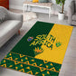 South Africa Football Area Rug Diamond Protea Flower Symmetrical Style