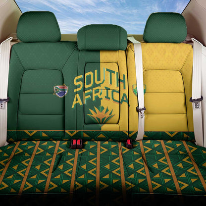 South Africa Football Back Car Seat Cover Diamond Protea Flower Symmetrical Style