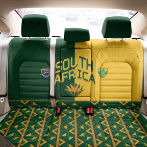 South Africa Football Back Car Seat Cover Diamond Protea Flower Symmetrical Style