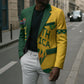 Custom South Africa Football Blazer Diamond Protea Flower Symmetrical Style