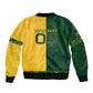 Custom South Africa Football Bomber Jacket Diamond Protea Flower Symmetrical Style