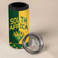 Custom South Africa Football 4 in 1 Can Cooler Tumbler Diamond Protea Flower Symmetrical Style