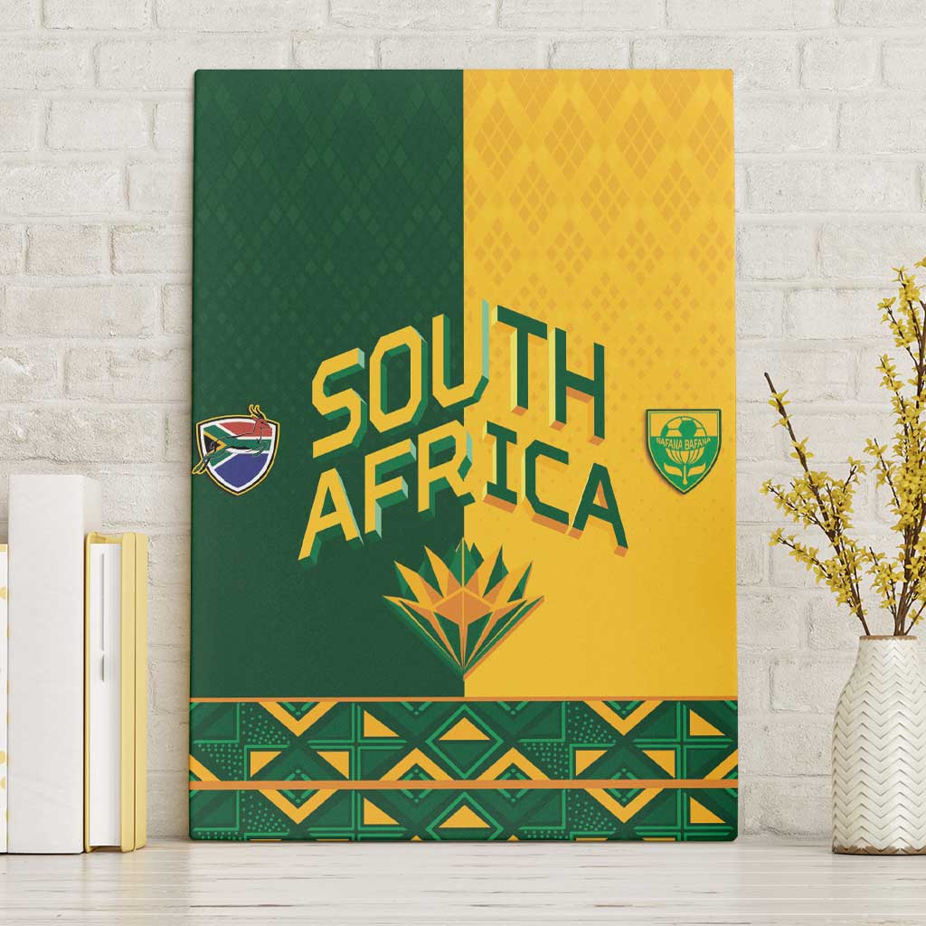 South Africa Football Canvas Wall Art Diamond Protea Flower Symmetrical Style