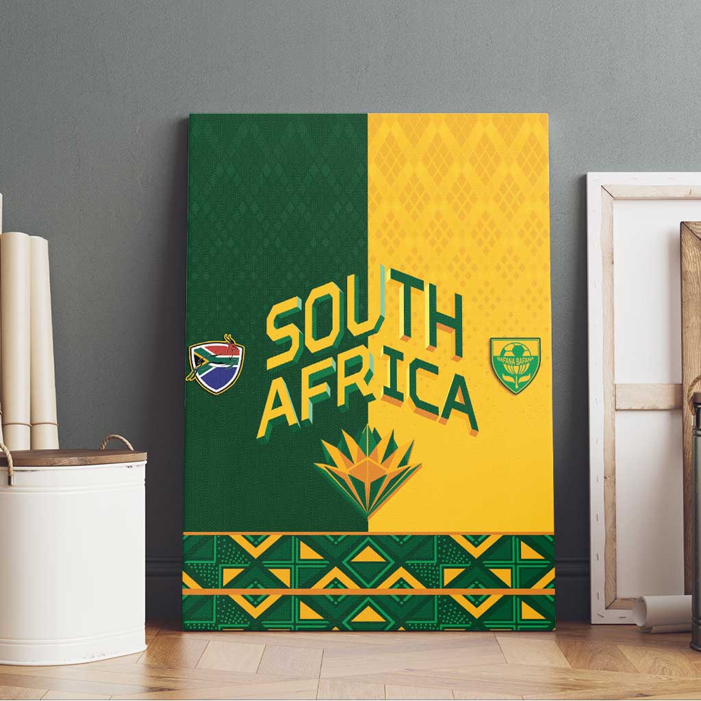South Africa Football Canvas Wall Art Diamond Protea Flower Symmetrical Style