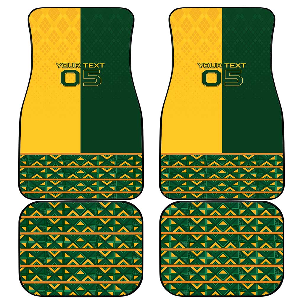 Custom South Africa Football Car Mats Diamond Protea Flower Symmetrical Style