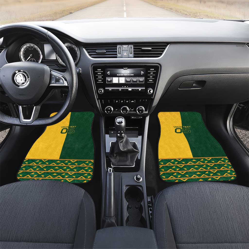 Custom South Africa Football Car Mats Diamond Protea Flower Symmetrical Style