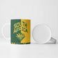 Custom South Africa Football Ceramic Mug Diamond Protea Flower Symmetrical Style