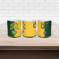 Custom South Africa Football Ceramic Mug Diamond Protea Flower Symmetrical Style