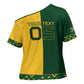 Custom South Africa Football Cross Shoulder Shirt Diamond Protea Flower Symmetrical Style