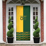 Custom South Africa Football Door Cover Diamond Protea Flower Symmetrical Style