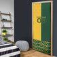 Custom South Africa Football Door Cover Diamond Protea Flower Symmetrical Style