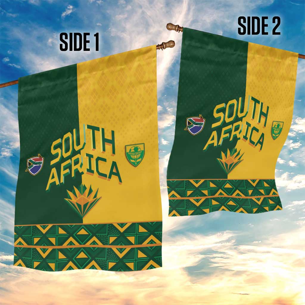 South Africa Football Garden Flag Diamond Protea Flower Symmetrical Style