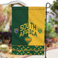 South Africa Football Garden Flag Diamond Protea Flower Symmetrical Style