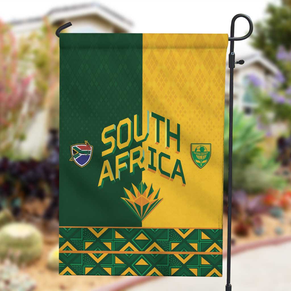 South Africa Football Garden Flag Diamond Protea Flower Symmetrical Style