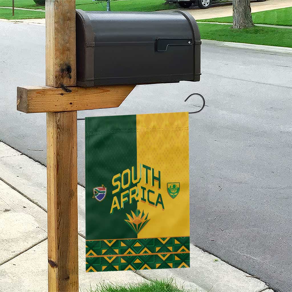 South Africa Football Garden Flag Diamond Protea Flower Symmetrical Style