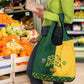 South Africa Football Grocery Bag Diamond Protea Flower Symmetrical Style