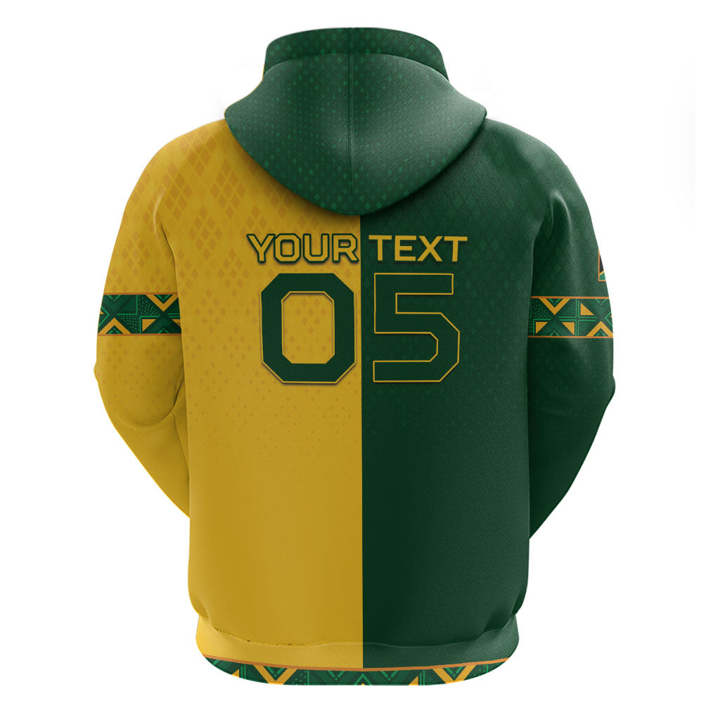 Custom South Africa Football Hoodie Diamond Protea Flower Symmetrical Style