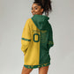 Custom South Africa Football Hoodie Dress Diamond Protea Flower Symmetrical Style