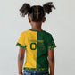 Custom South Africa Football Kid T shirt Diamond Protea Flower Symmetrical Style