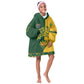 Custom South Africa Football Kid Wearable Blanket Hoodie Diamond Protea Flower Symmetrical Style