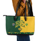 South Africa Football Leather Tote Bag Diamond Protea Flower Symmetrical Style