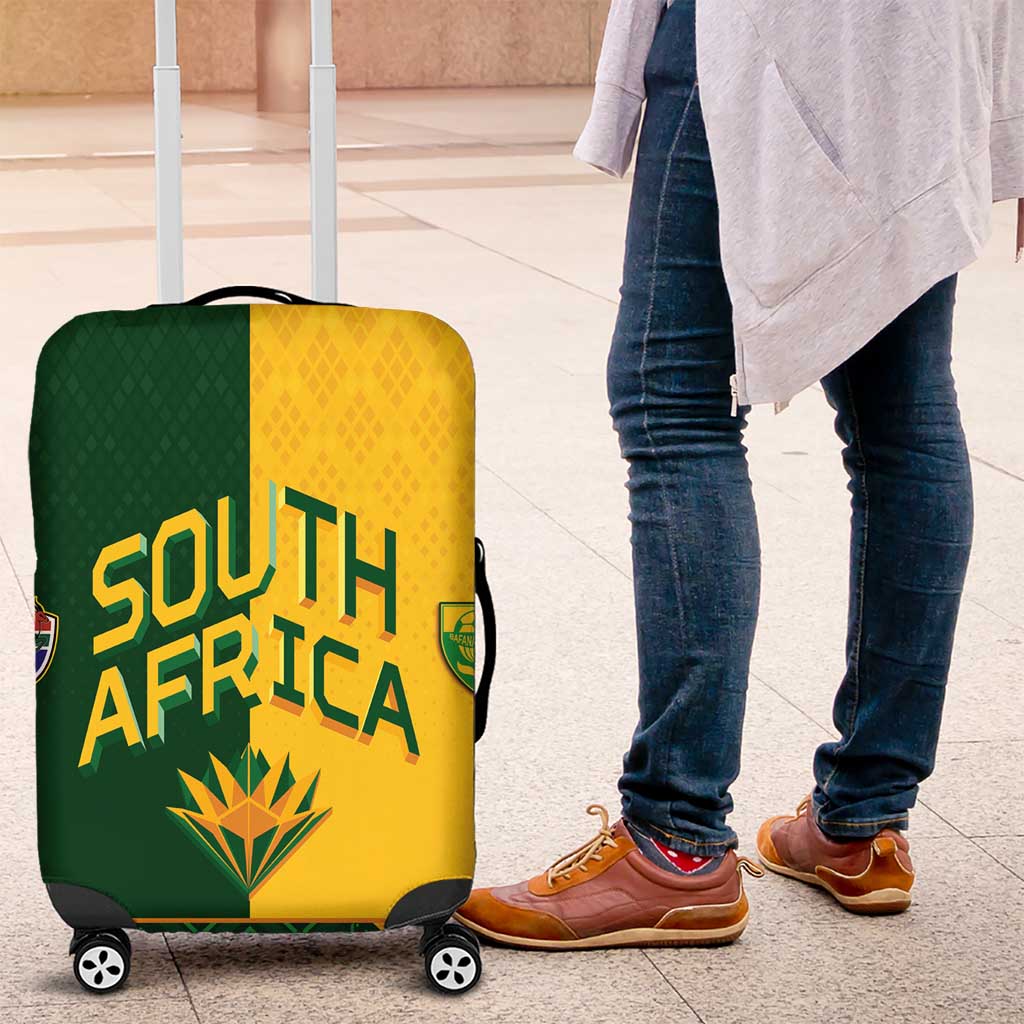 South Africa Football Luggage Cover Diamond Protea Flower Symmetrical Style