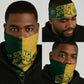 South Africa Football Neck Gaiter Diamond Protea Flower Symmetrical Style
