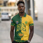 Custom South Africa Football Polo Shirt Diamond Protea Flower Symmetrical Style