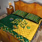 South Africa Football Quilt Bed Set Diamond Protea Flower Symmetrical Style