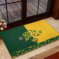 South Africa Football Rubber Doormat Diamond Protea Flower Symmetrical Style