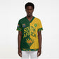 Custom South Africa Football Scrub Top Diamond Protea Flower Symmetrical Style