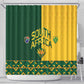 South Africa Football Shower Curtain Diamond Protea Flower Symmetrical Style