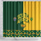 South Africa Football Shower Curtain Diamond Protea Flower Symmetrical Style
