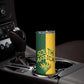 Custom South Africa Football Skinny Tumbler Diamond Protea Flower Symmetrical Style