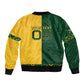 Custom South Africa Football Sleeve Zip Bomber Jacket Diamond Protea Flower Symmetrical Style