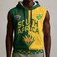 Custom South Africa Football Sleeveless Hoodie Diamond Protea Flower Symmetrical Style