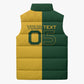 Custom South Africa Football Sleeveless Puffer Jacket Diamond Protea Flower Symmetrical Style