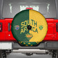 South Africa Football Spare Tire Cover Diamond Protea Flower Symmetrical Style