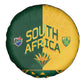 South Africa Football Spare Tire Cover Diamond Protea Flower Symmetrical Style