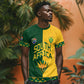 Custom South Africa Football T shirt Diamond Protea Flower Symmetrical Style