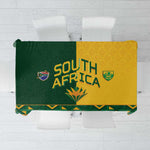 South Africa Football Tablecloth Diamond Protea Flower Symmetrical Style