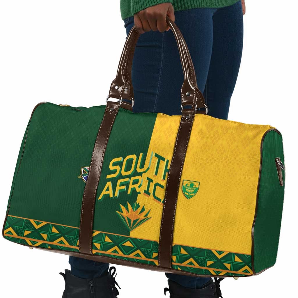 South Africa Football Travel Bag Diamond Protea Flower Symmetrical Style
