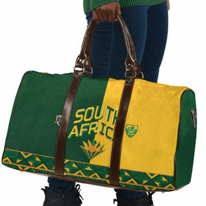South Africa Football Travel Bag Diamond Protea Flower Symmetrical Style