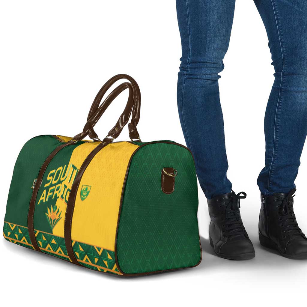 South Africa Football Travel Bag Diamond Protea Flower Symmetrical Style