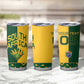Custom South Africa Football Tumbler Cup Diamond Protea Flower Symmetrical Style