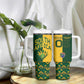 Custom South Africa Football Tumbler With Handle Diamond Protea Flower Symmetrical Style